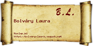 Bolváry Laura névjegykártya